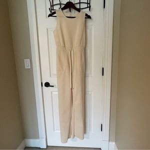 NWOT Bone/Beige Polyester/Spandex Jumpsuit - Medium Tall - Never Worn